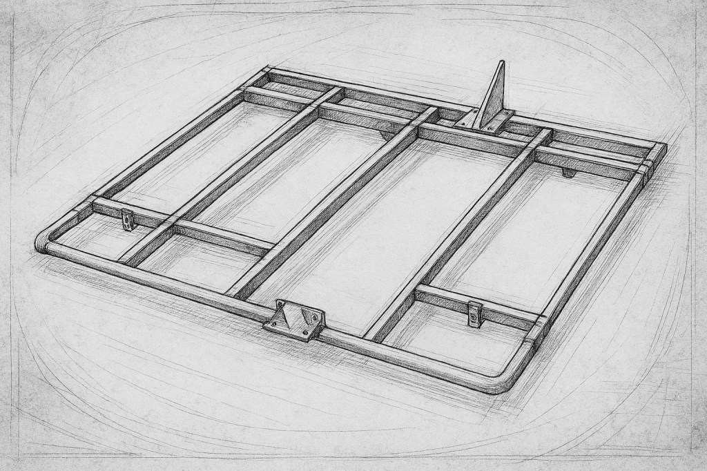 davinci-esque sketch of a raft frame
