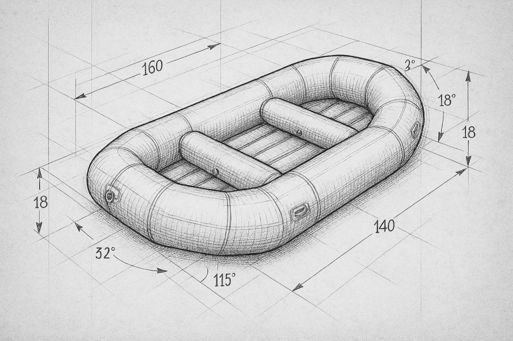 davinci-esque sketch of a raft
