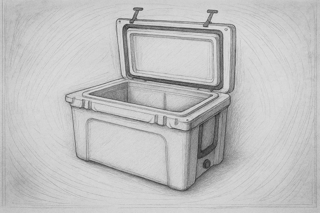 davinci-esque sketch of a cooler